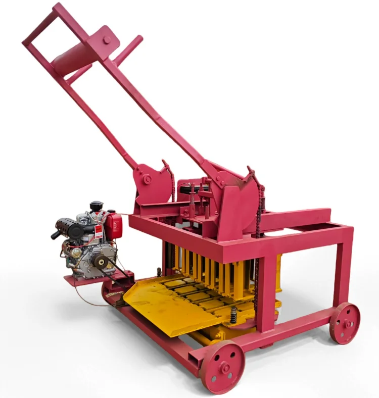 QMR4-45 Mobile Concrete Block Machine Small Brick Making Brick Production Line with Engine