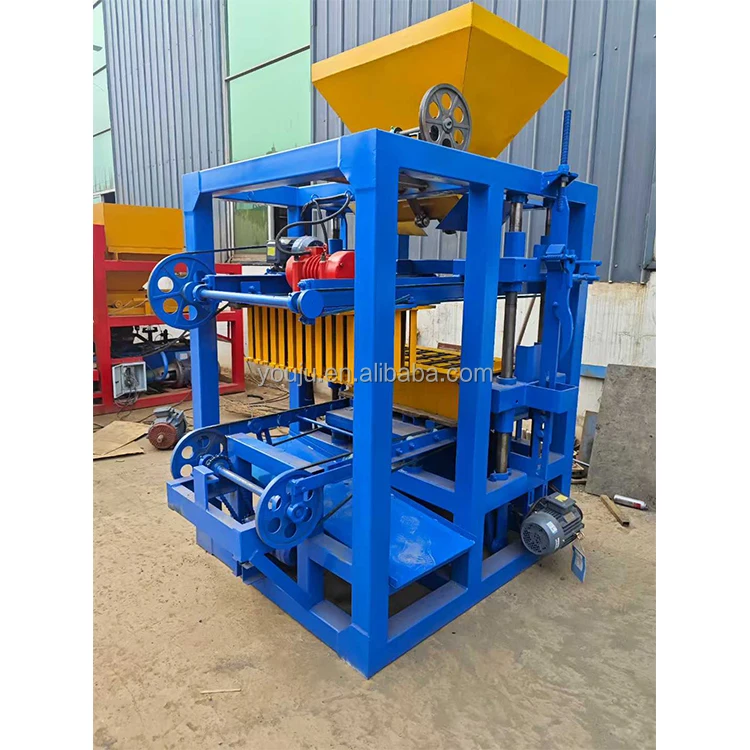 Automatic Cement Block Making Machine QTJ4-24 Concrete Hollow Block Machine JS500 Motor Bearing Complete Brick Production Line