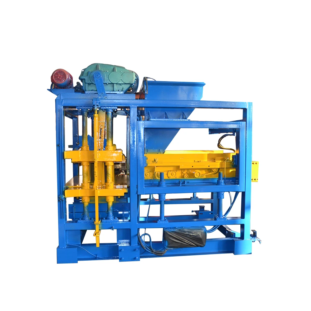 QTJ4-25 Automatic Hydraulic Pressure Concrete Cement Hollow Brick Blocks Making Machine Pump Gear PLC Engine High Efficiency