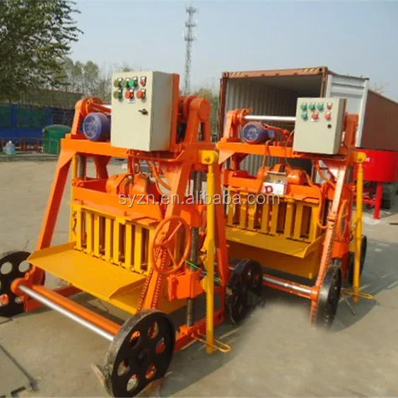 QMJ4-45 High Profit Egg Laying Hollow Block Machine Manual Cement Engine Mobile Brick Making Vibration Method