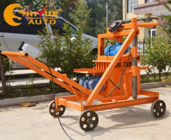 QMJ2-45 Manual Small Mobile Concrete Hollow Brick Machine with Engine Easy Operation