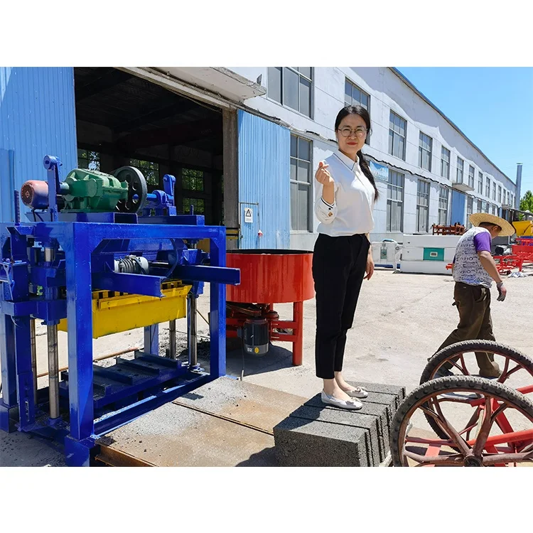 QTJ4-40 6 Inch Small Manual Paving Brick Maker Concrete Cement Hollow Block Moulding Making Machine Ethiopia Zimbabwe Tanzania