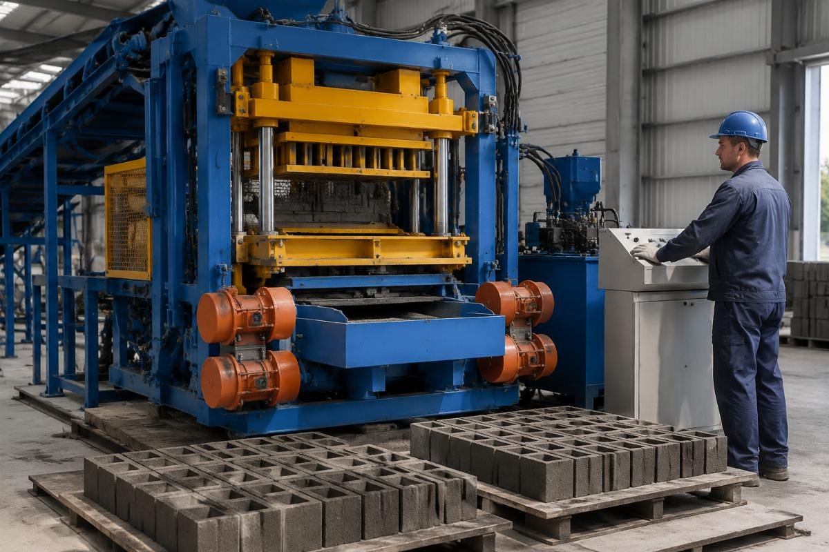 Vibration motor configuration for brick density control
