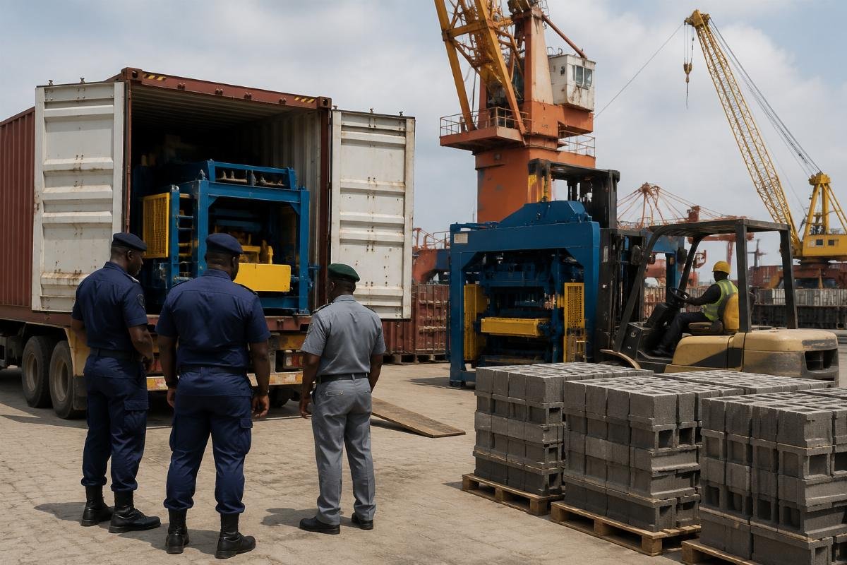 block machine certification requirements Africa customs clearance Container of block machines detained at African port