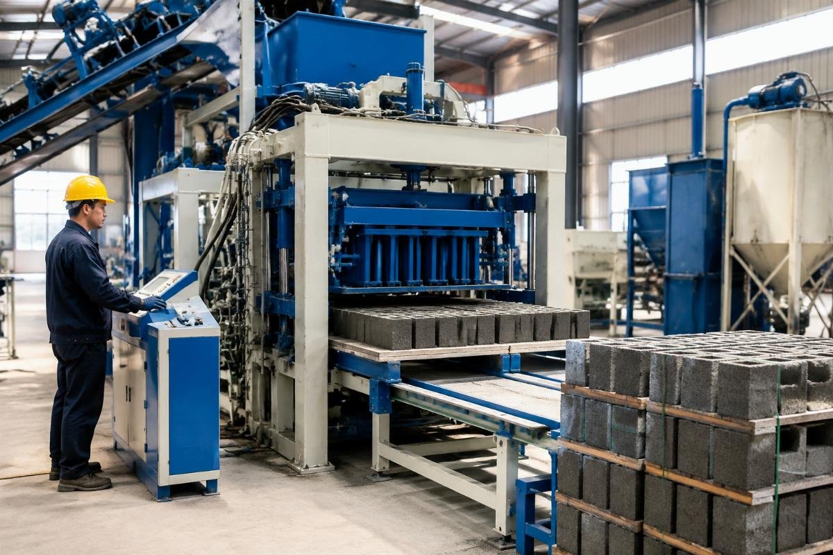 CE certified concrete block making machine supplier European design European-style block machine with airbag vibration system