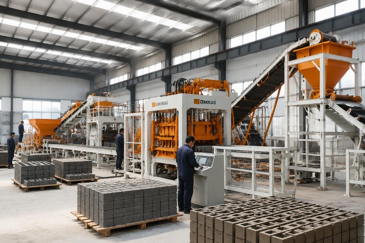 daily block output raw material cost turnkey production line solution Block machine production line with complete supporting equipment