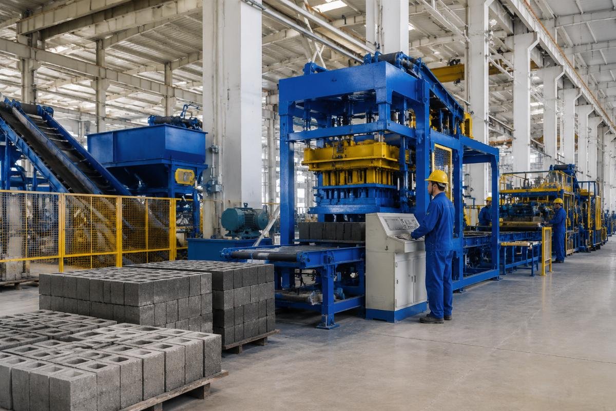 established manufacturer payment negotiation block machine China Large-scale block machine manufacturing facility with European-style production lines
