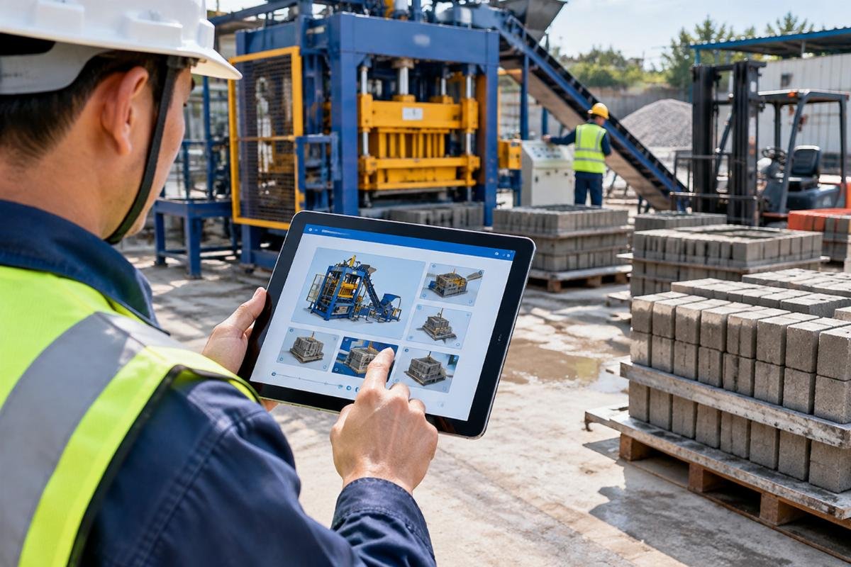 Image of a digital operations manual displayed on a tablet at a construction site