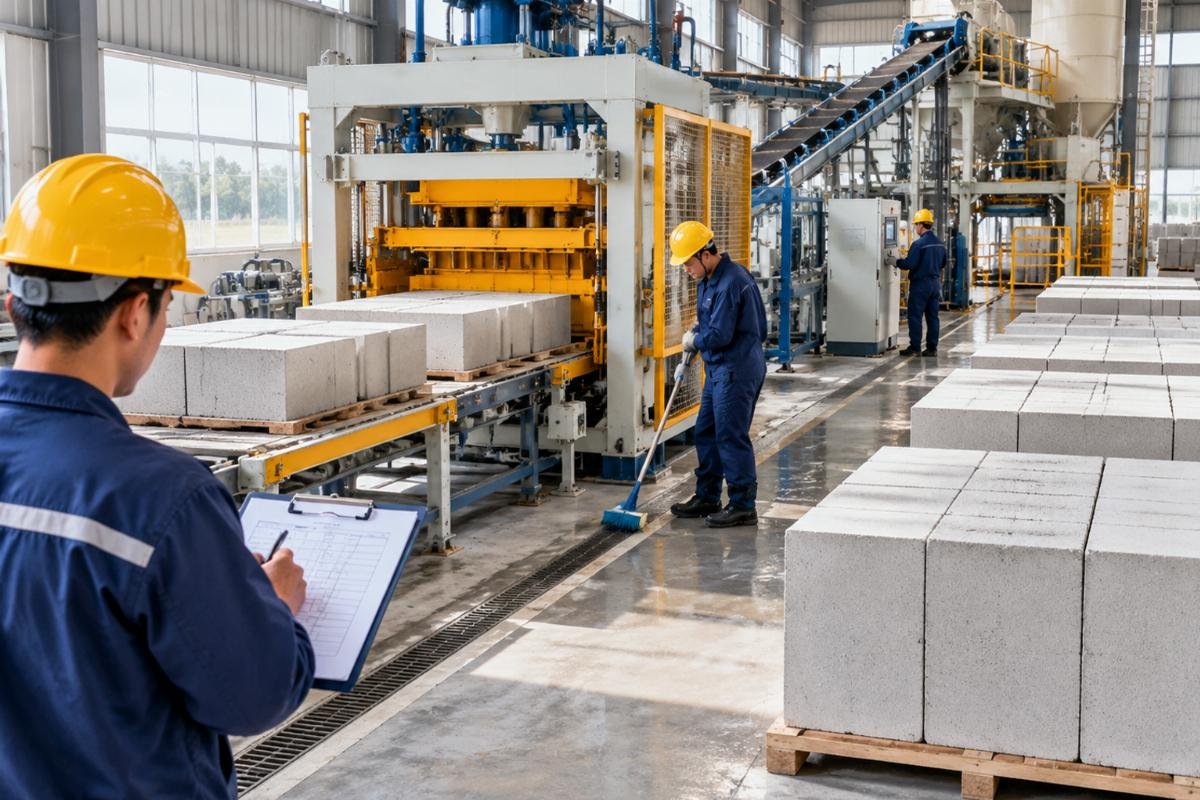 Printable checklist for daily and weekly AAC production line sanitation routines